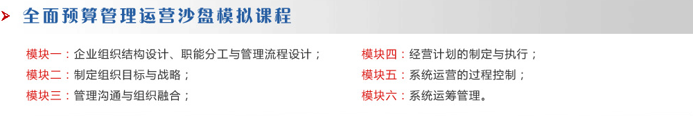 全面預(yù)算管理運營沙盤模擬課程